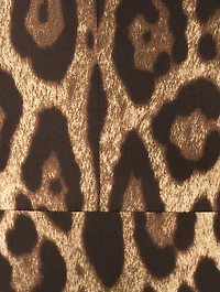 Stretch-Silk Midi Dress Leopard Print