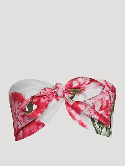 Poplin Bandeau Carnation Print