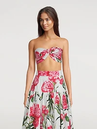 Poplin Bandeau Carnation Print