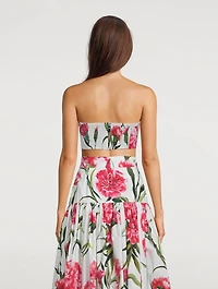 Poplin Bandeau Carnation Print