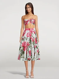 Poplin Bandeau Carnation Print