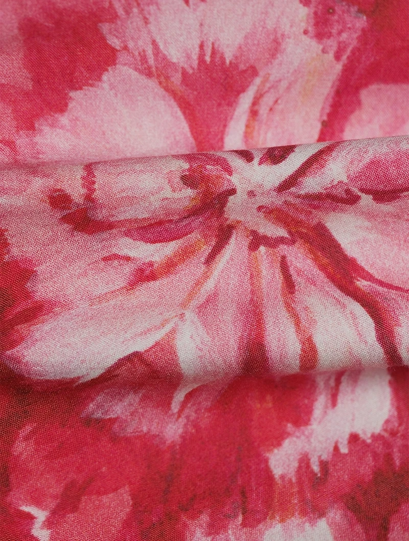 Poplin Bandeau Carnation Print