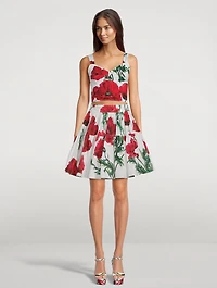 Poplin Corset Top Poppy Print