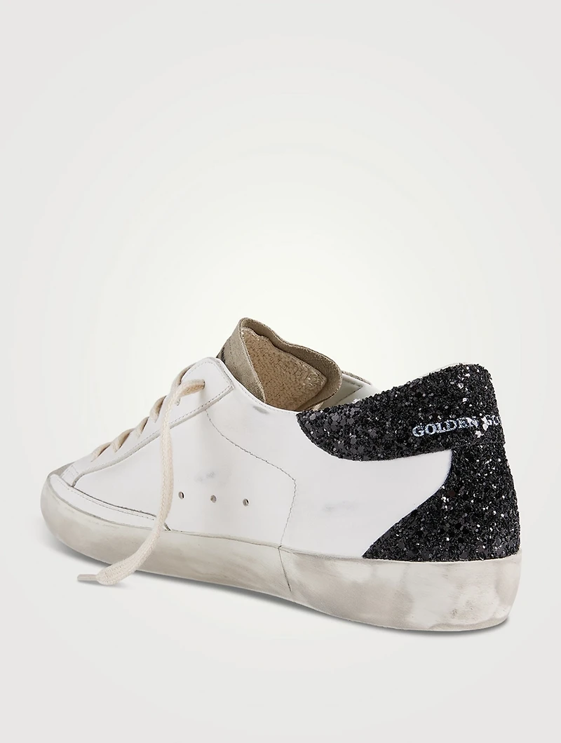 Super-Star Leather Sneakers With Glitter Star