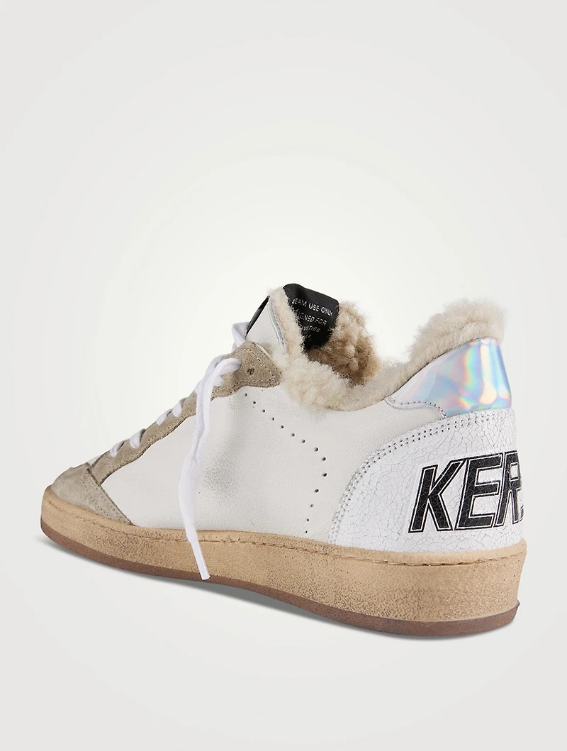 Ball Star Leather And Suede Sneakers With Shearling Lining