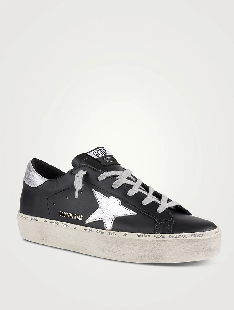 Hi-Star Leather Sneakers With Laminated Star And Heel