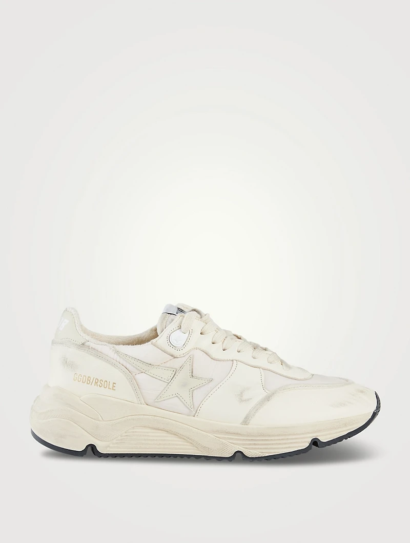 Running Sole Leather And Nylon Sneakers