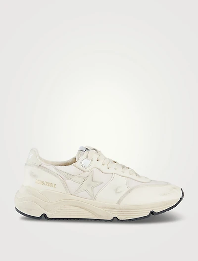 Running Sole Leather And Nylon Sneakers