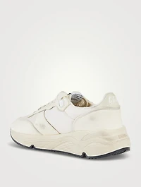 Running Sole Leather And Nylon Sneakers