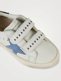 Baby May School Leather Sneakers With Camouflage Heel
