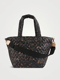 Medium Metro Deluxe Tote Bag In Tortoise Print