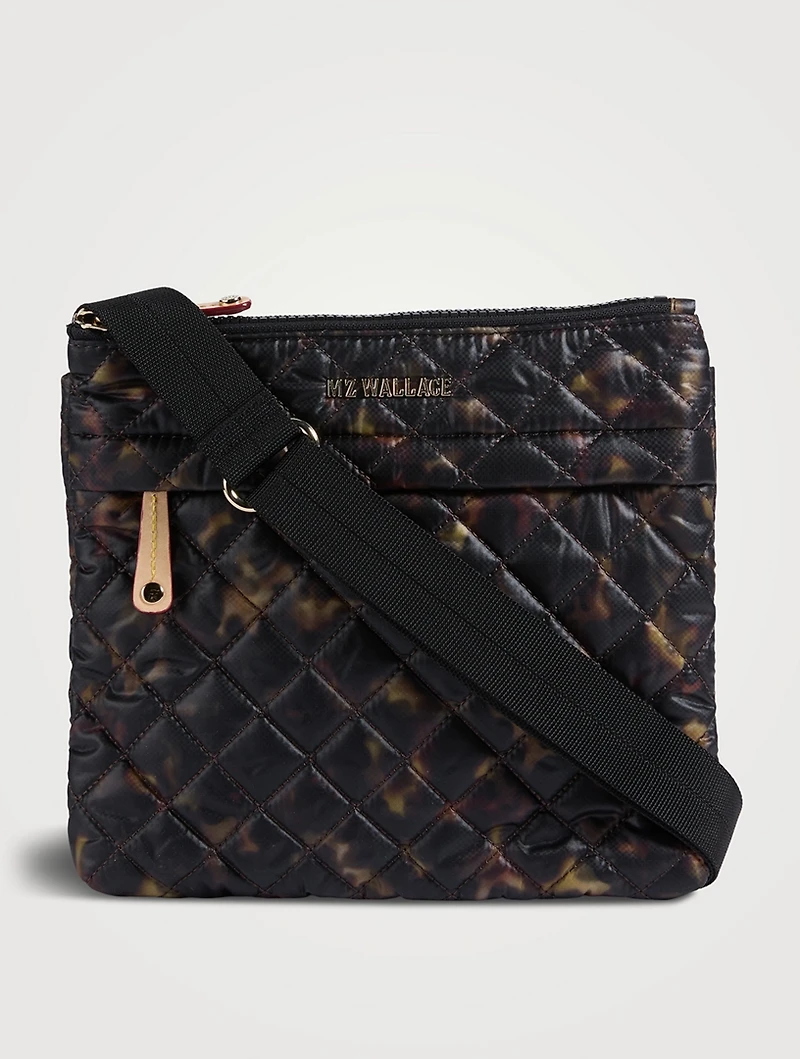 Metro Flat Crossbody Bag In Tortoise Print