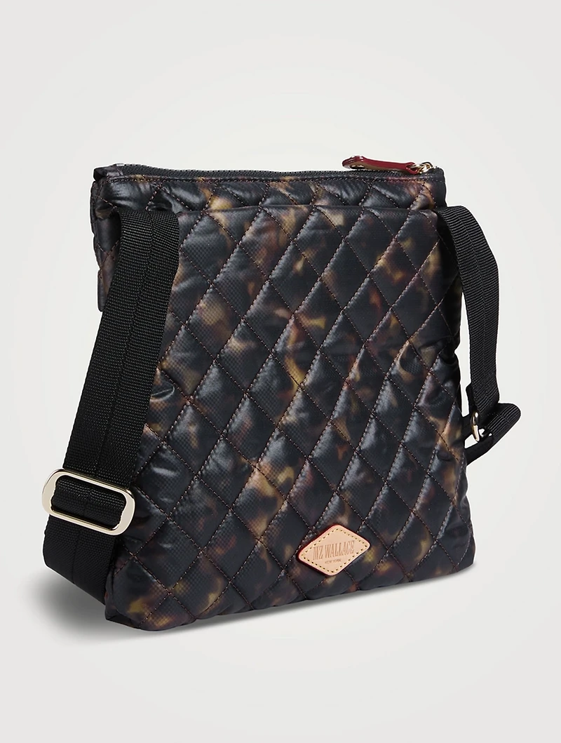 Metro Flat Crossbody Bag In Tortoise Print