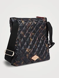 Metro Flat Crossbody Bag In Tortoise Print