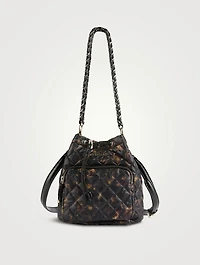 Crosby Drawstring Bucket Bag In Tortoise Print