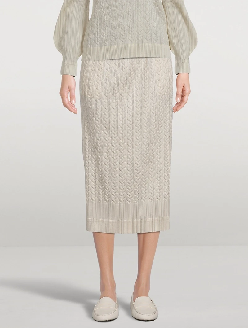 Cable-Stitch Midi Skirt