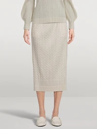 Cable-Stitch Midi Skirt