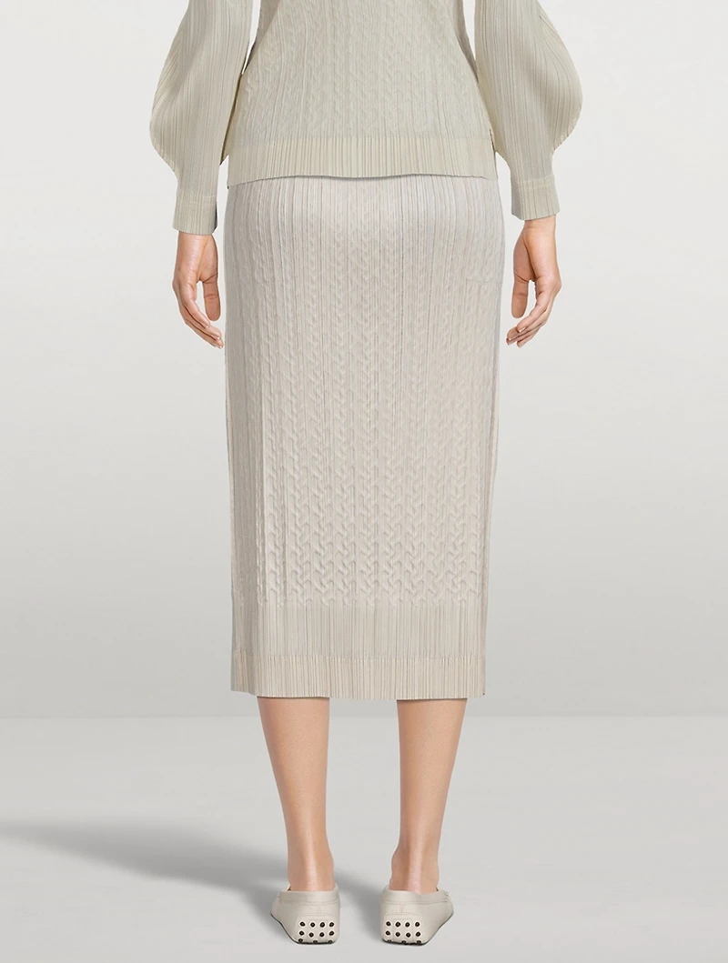 Cable-Stitch Midi Skirt
