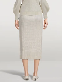 Cable-Stitch Midi Skirt