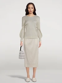 Cable-Stitch Midi Skirt