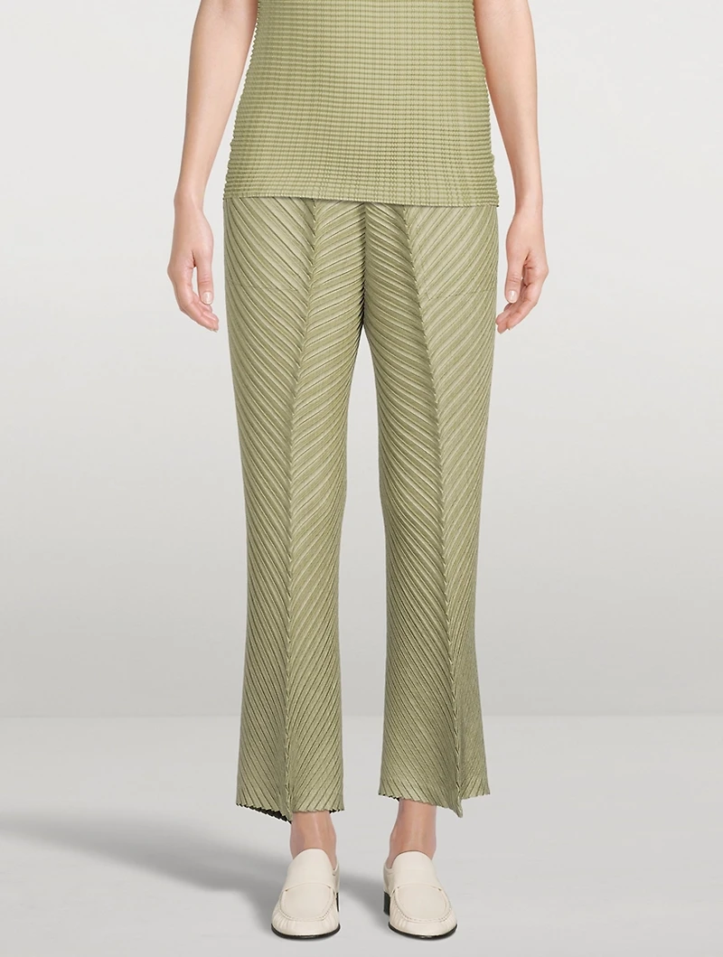 Linen-Like Pleats Pants