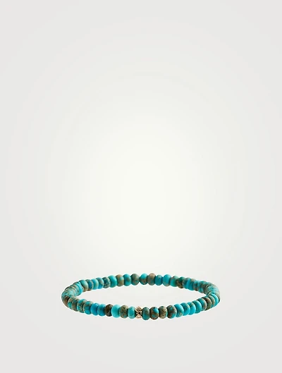 Beaded Bracelet With 14K Gold Diamond Rondelle