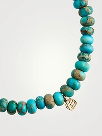 Beaded Bracelet With 14K Gold Diamond Rondelle