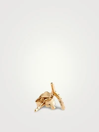 14K Gold Wishbone Stud Earrings