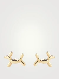 14K Gold Balloon Dog Stud Earrings