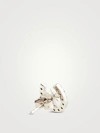 14K Gold Starburst Horseshoe Stud Earrings