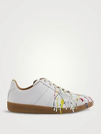 Replica Paint Drop Leather Sneakers