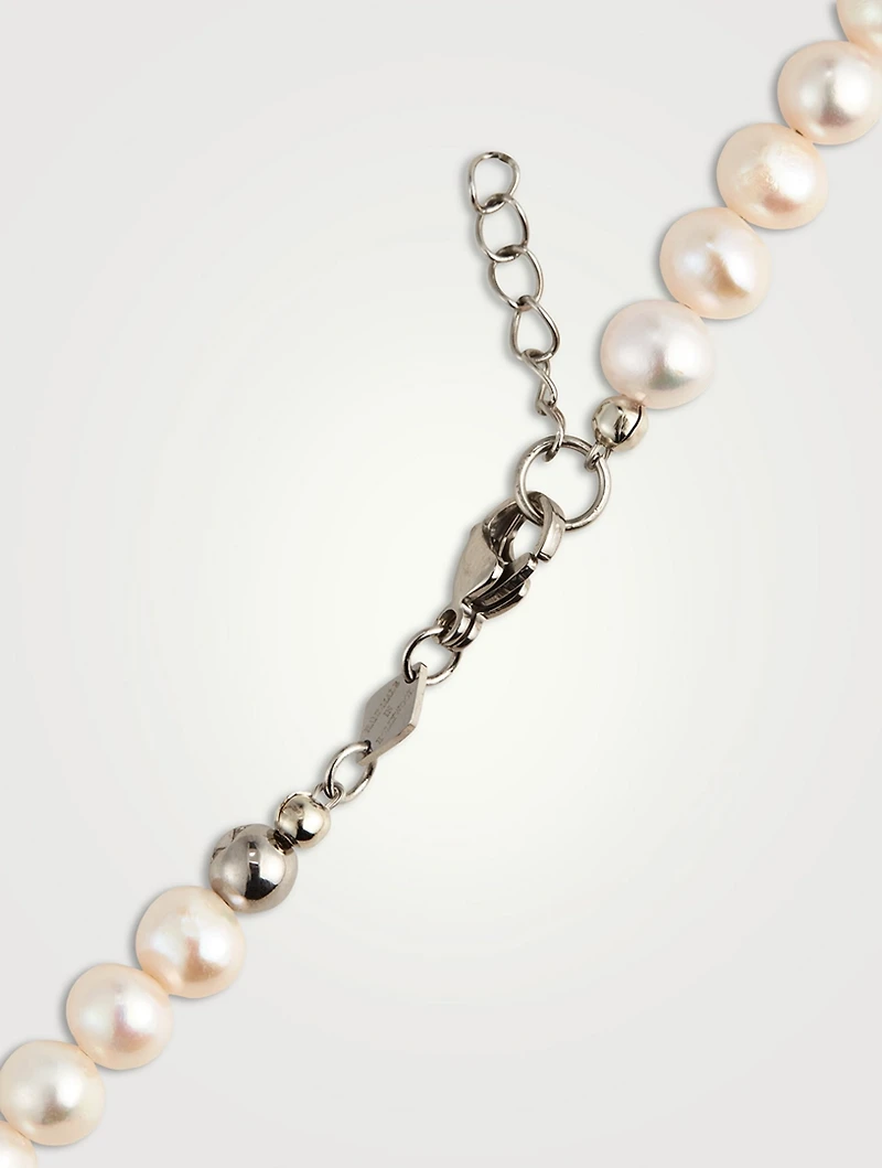 Hand-Painted Glass Bead Pearl Necklace