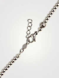 Silver Beaded Necklace With Pearls