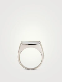 White Shell Signet Ring