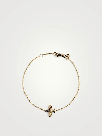 Small 14K Gold Bee Bracelet