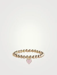 Beaded Bracelet With 14K Gold Heart Charm