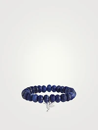 Beaded Bracelet With 14K White Gold Hummingbird Charm