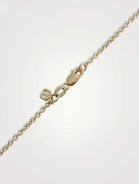 14K Gold Heart Heart Locket Necklace With Pavé Diamonds