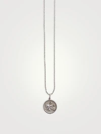 14K Gold Shooting Cherub Coin Pendant Necklace With Diamonds
