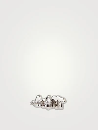 14K Gold Mrs Script Stud Earrings With Diamonds