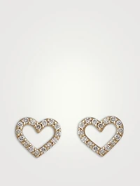 14K Gold Open Heart Earrings