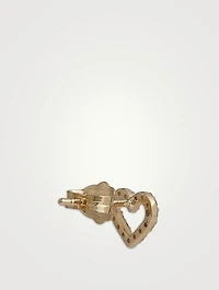 14K Gold Open Heart Earrings