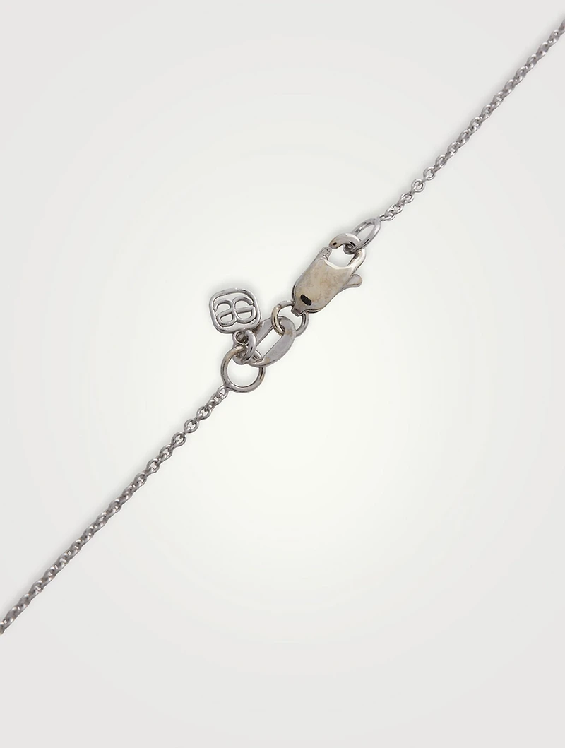 14K White Gold Pavé Butterfly Necklace