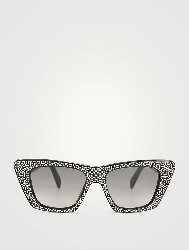 Cat Eye Sunglasses With Crystals