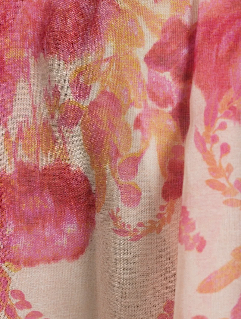 High Tide Puff-Sleeve Blouse Floral Print
