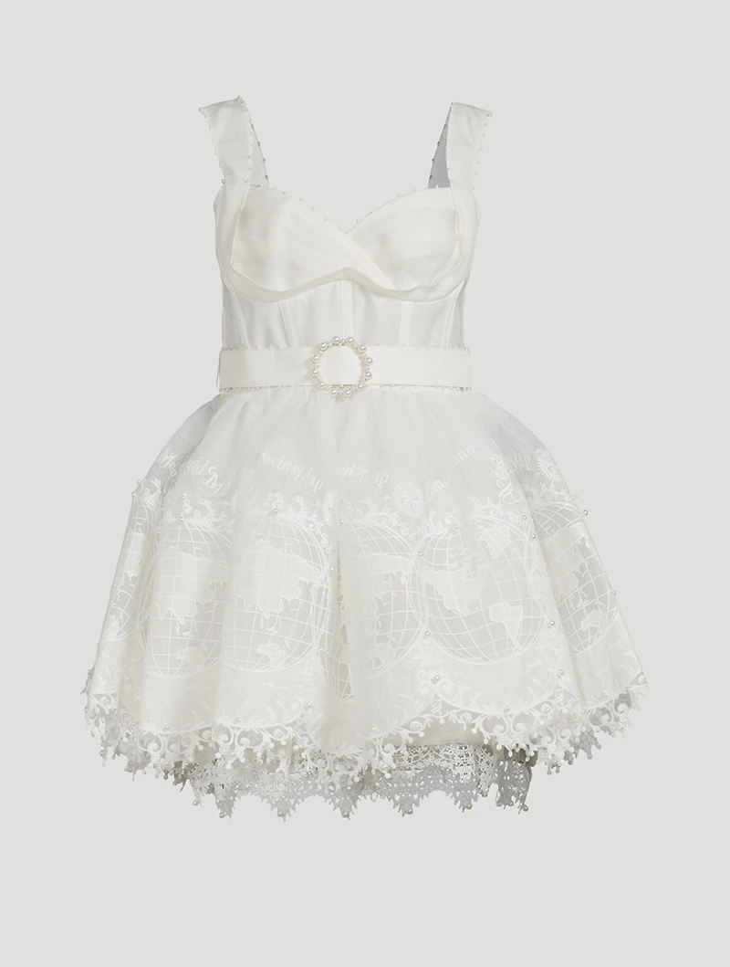 High Tide Embroidered Mini Dress