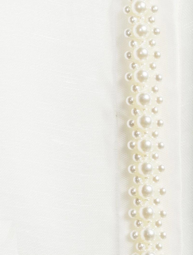 High Tide Pearl-Embellished Sheer Shirt
