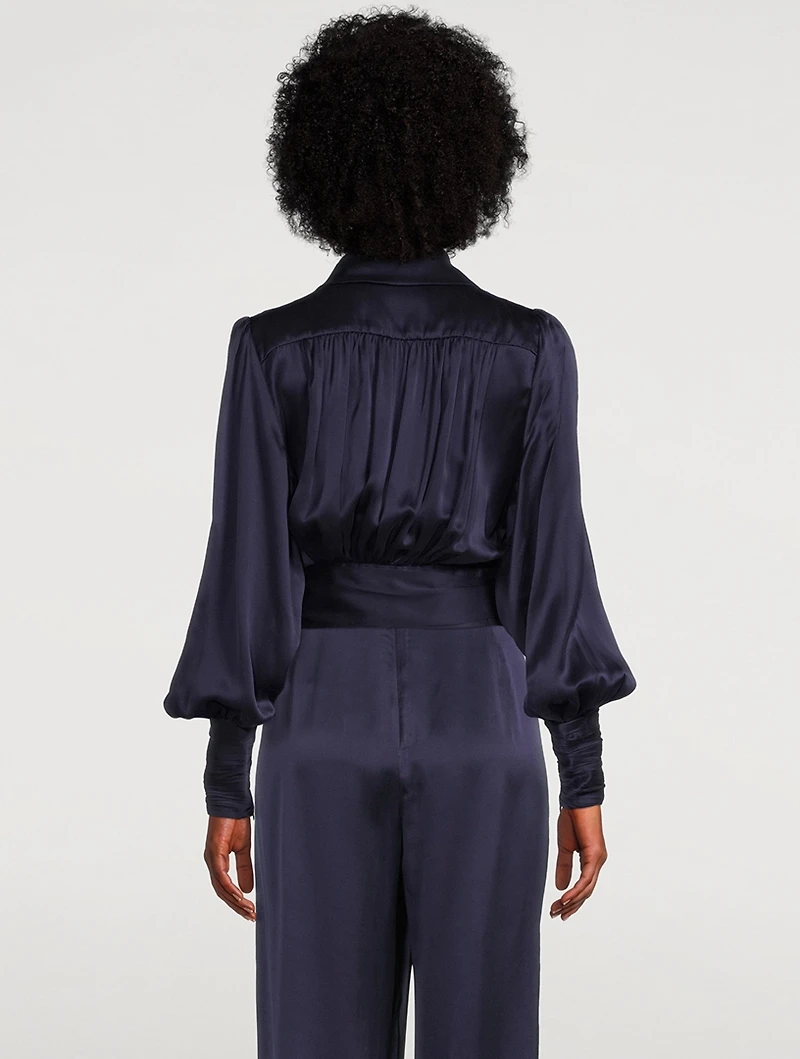Silk Wrap Blouse