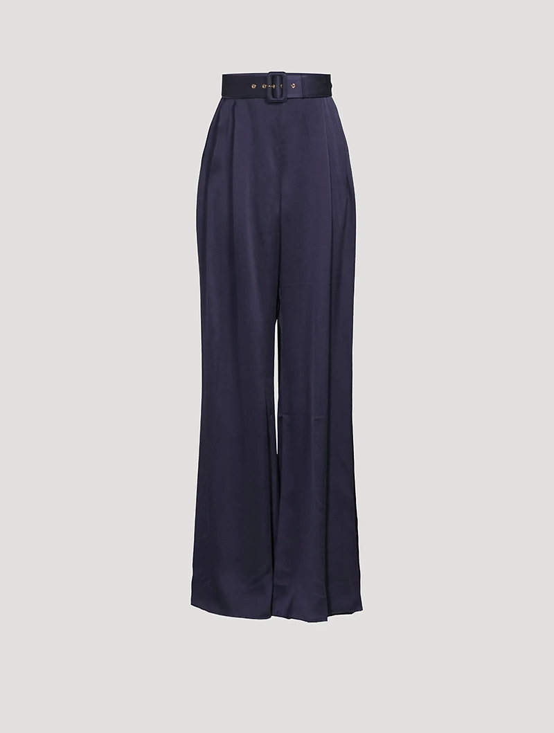 Silk Wide-Leg Trousers