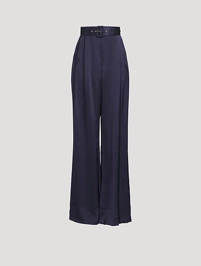 Silk Wide-Leg Trousers